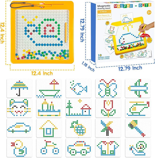 Magnetic Dot Board for Kids, Magnetic Drawing Board, Magnetic Learning Board for Toddler Kids (Elephant - Yellow)