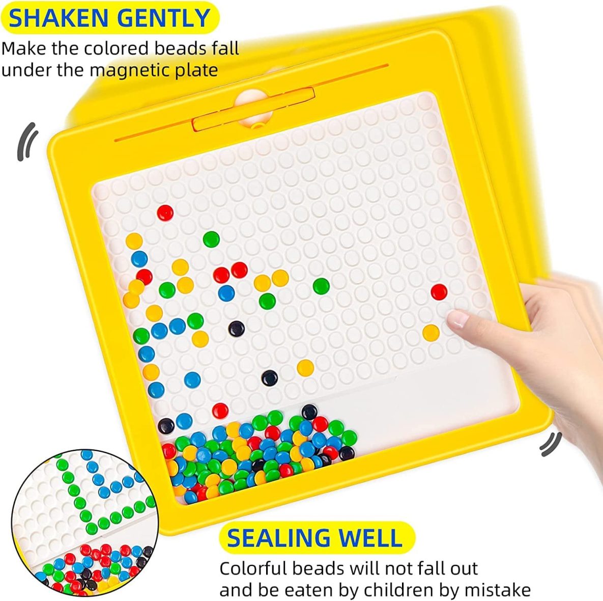 Magnetic Dot Board for Kids, Magnetic Drawing Board, Magnetic Learning Board for Toddler Kids (Elephant - Yellow)