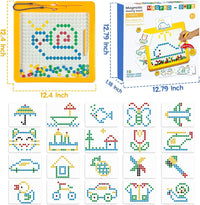 Thumbnail for Magnetic Dot Board for Kids, Magnetic Drawing Board, Magnetic Learning Board for Toddler Kids (Elephant - Yellow)