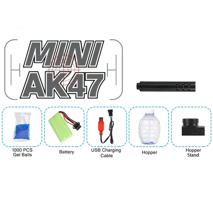 AK47 Gel Blaster Rechargeable Electric Toy Gun With 1000 Pcs Gel Balls