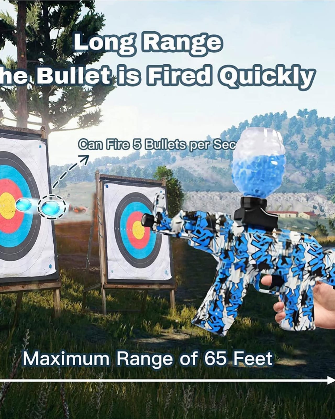 AK47 Gel Blaster Rechargeable Electric Toy Gun With 1000 Pcs Gel Balls